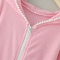 thumbnail image 6 of Kids Swimsuit Coverup Zipper Hoodie Dress Terry Coverup Swimwear Bathing Suits for Girls 5-6 Years, 6 of 6