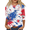 Blue #195, variant on Womens 250th Anniversary Tshirt Freedom Printed Crew Neck Tops Fourth Of July American Flag American Birthday Tees National Flag Print Fashion 3/4 Sleeve Blouses Sky Blue M