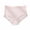 Pink, variant on hoksml Plus Size Women's High Waist Underwear - Breathable Microfiber Thong Panties with Lace Trim