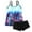 Blue, variant on Bikini Sets for Women, Printed Two Piece Conservative Swimsuit with Shorts, High Waist Tummy Control