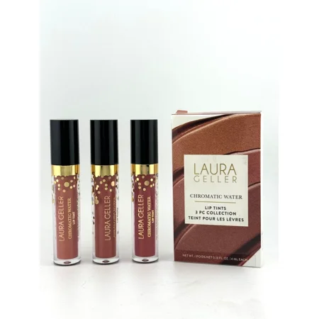Laura Geller Chromatic Water Lip Tints 3-Piece Collection – Pink Sorbet, Maple, Tea Rose