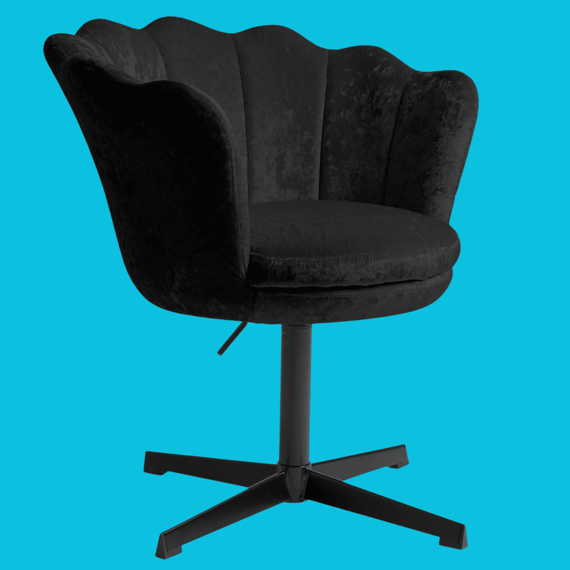 Impressions Vanity Melissa Swivel Vanity Chair with Adjustable Height, Makeup Desk Chair (Black Velvet)