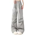 thumbnail image 2 of Women's Sweatpants Valentine's Day Bow Print Trendy Open Bottom Athletic Pants Casual Trousers With Pocket Grey XXL, 2 of 6