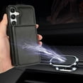 thumbnail image 2 of Card Slots Wallet Back Case for Samsung Galaxy S24,Dteck Magnetic Leather Case Built-in 3 Cards Holder Pocket Case Kickstand Shockproof Cover,Black, 2 of 6