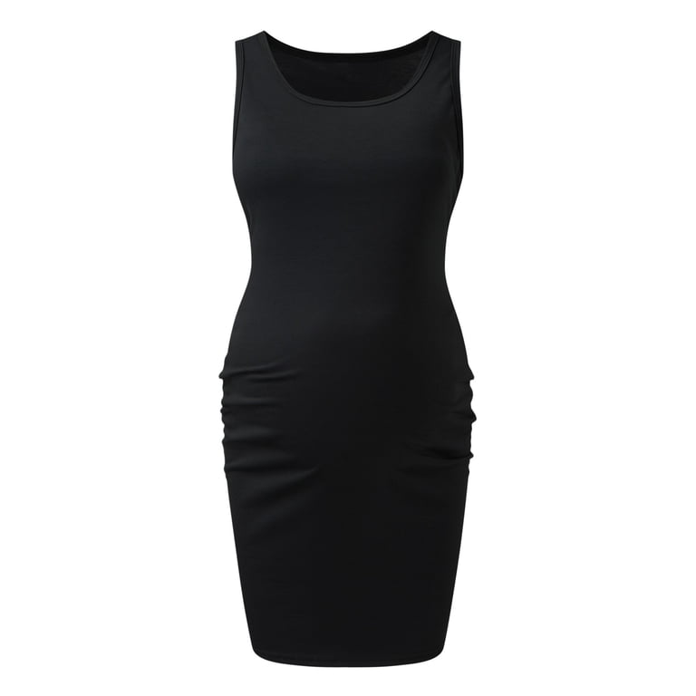 white christmas dresses Black Plisse Halter Back Tie Maternity Maxi Dress – PinkBlush main image 1