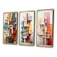 thumbnail image 3 of Designart "Constructed Horizons in Constructivism II" Abstract Framed Wall Art Set Of 3 - Orange Constructivism Frame Canvas Set For Living Room Decor, 3 of 6