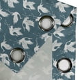 thumbnail image 4 of Ambesonne Bird Print Grommet Curtain, Retro Exotic Crane Asian, 50"x63", Dark Cadet Blue and White, 4 of 5