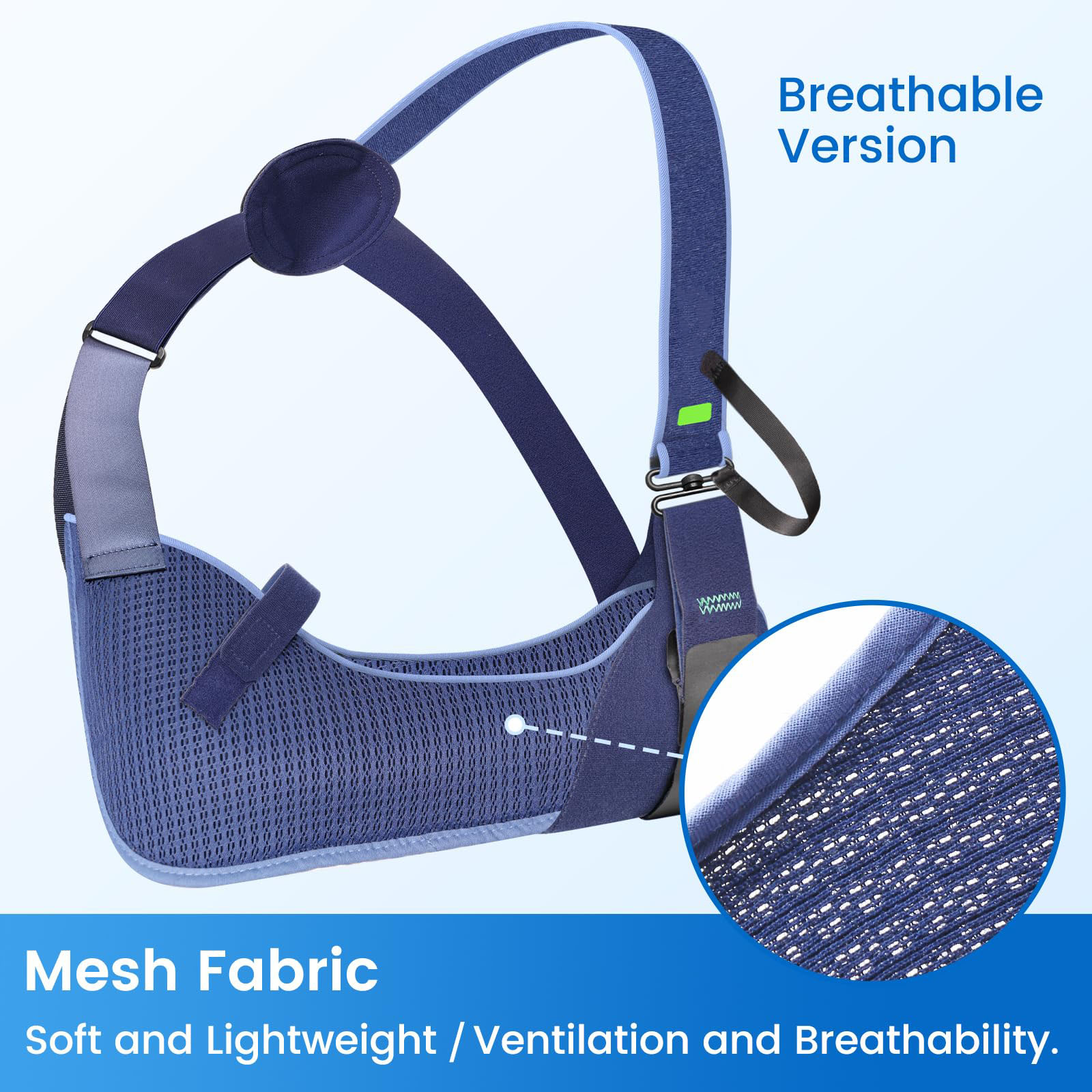 1 Pcs Arm Sling Shoulder Immobilizer for Women and Men, Fit Left or Right Arm, Rotator Cuff Support Brace, Medical Sling for Shoulder, Clavicle, Elbow Injury, Breathable type, Medium Bust 29.5″-33.5″