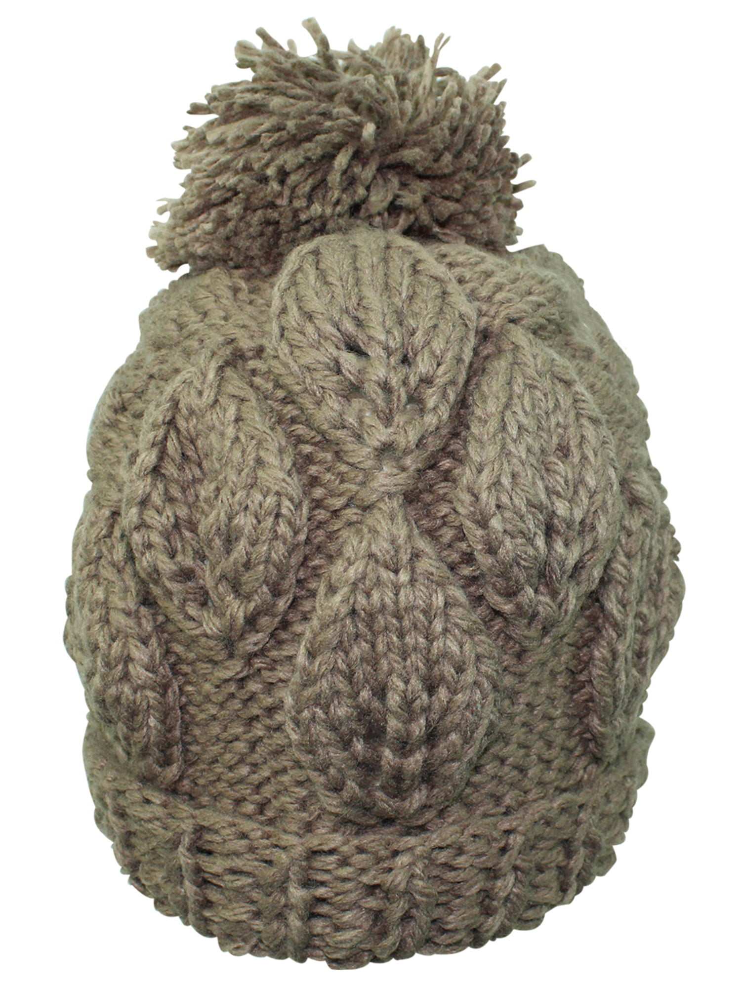 Cable Slouchy Knit Grey With Hat Pom Pom Winter Beanie