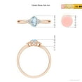 thumbnail image 4 of ANGARA Natural Solitaire Oval Aquamarine Split Shank Ring with Trio Diamonds in 14K Rose Gold for Women (Size-6x4mm) | March Birthstone, Anniversary, Jewelry Gift for Women | Natural Aquamarine Ring, 4 of 9