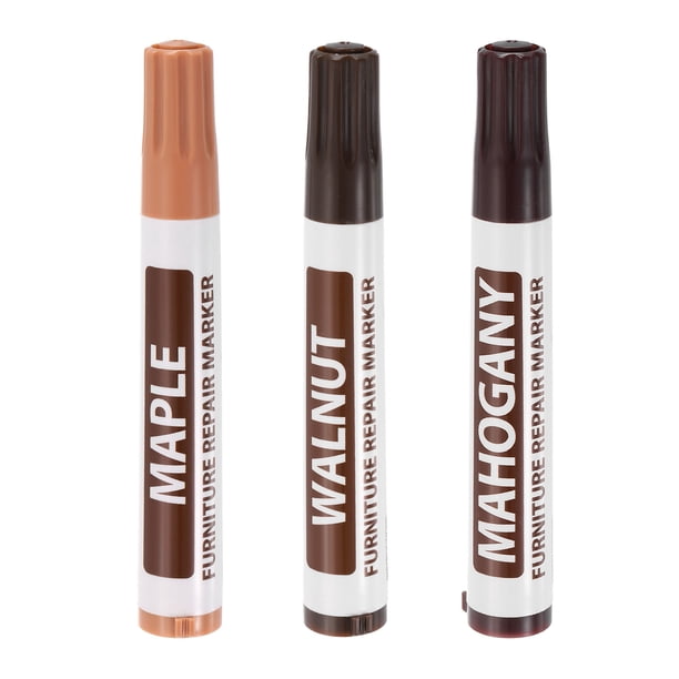 Marcadores de reparación de muebles Uxcell, paquete de 3, 3 colores, varillas de relleno, marcadores a base de aceite para rasguños, pisos de madera, cubiertas de mesas, armarios, carpinteros