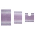 thumbnail image 2 of Home Weavers Gradation Rug Collection 100% Cotton Non-Slip Bathroom Rug Set Machine Washable Bathroom Rug-17"x24", Bath Rug- 21"x34", U Shaped Contour- 20"x20", Purple Color 3 Piece Bath Rug set, 2 of 5