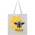 thumbnail image 3 of Inktastic Honeycomb Bee Happy Tote Bag, 3 of 4