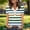 Green, variant on YHAJDS Blouses for Women V Neck Button Down Random Stripe Print Loose Casual Short Sleeve T Shirts