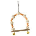 thumbnail image 4 of Bird Swing Toy, Colorful Wood Beads Rattan Ball,Swing Perch with Bells, Safe and , Develops Intelligence, Non Slip, Suitable for Cockatiels Lovebirds, 4 of 8