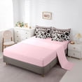 thumbnail image 3 of Homewish Bohemian Farm Animals Print 7-Piece Twin Bedding,Vintage Paisley Bedding Comforter Set,Pink,Pink Reversible, 3 of 8