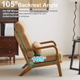 thumbnail image 4 of Ktaxon Mid Century Modern Accent Chair, Corduroy Armchair, High Back Single Sofa with Solid Wood Frame Khaki, 4 of 9