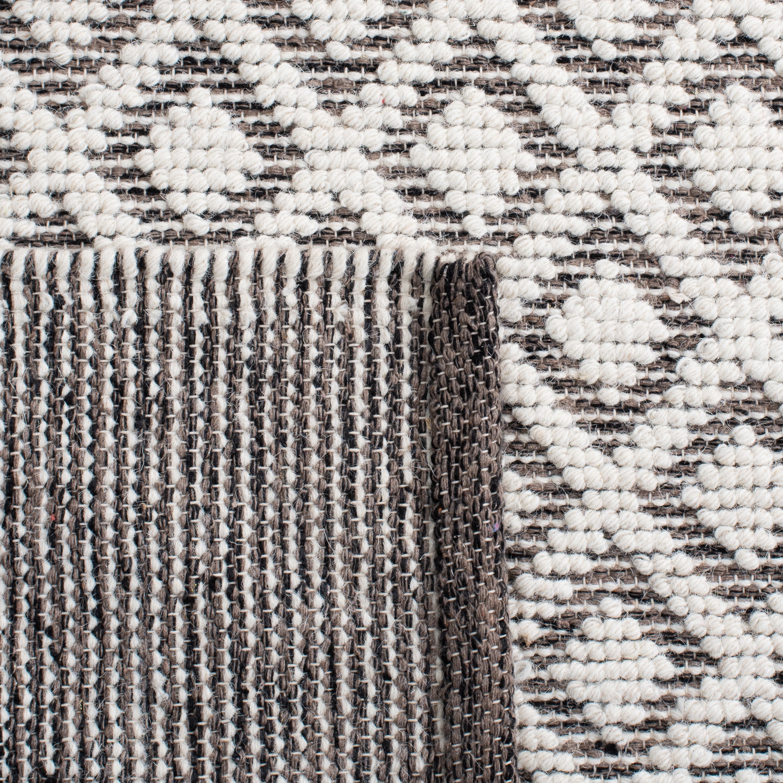 SAFAVIEH Vermont Thurstan Geometric Wool Area Rug, 5' x 8', Ivory/Brown