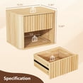 thumbnail image 5 of Zimtown Fluted Floating Nightstand Set of 2, End Table Wooden Bedside Table Large Capacity Easy to Assemble, Wood, 5 of 8