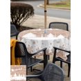 thumbnail image 4 of Outdoor Tablecloth with Umbrella Hole and Zipper, Vintage Christmas Square Table Cloth 60x60 Inch Waterproof Tablecloth, Xmas Elk Tree Snowflake Forest Picnic Table Cover for Patio Camping, 4 of 7