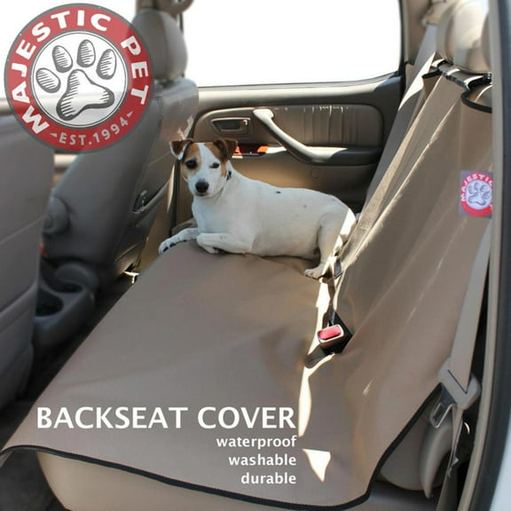 Majestic Pet | Back Seat Cover for Dogs and Cats, Universal fit for Cars, Trucks and SUVs, Waterproof, Scratch Resistant, Tan