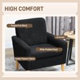 thumbnail image 4 of HOMCOM Teddy Accent Chair Upholstered Modern Armchair w/ Wood Legs Black, 4 of 10