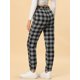 thumbnail image 4 of Allegra K Pantalones A Cuadros De Mujer Pantalones De Chándal De Cintura Alta Elásticos Con Cinturón De Pajarita Negro S, 4 of 5