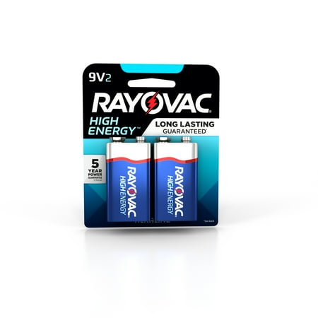 Rayovac Alkaline, 9V Batteries, 2 count