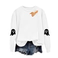 thumbnail image 5 of zaveiop Halloween Womens Casual Long Sleeve Graphic Tee Shirts Crew Neck Sweatshirts Pullover Tops for Women (White, M), 5 of 5