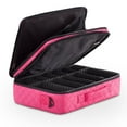 thumbnail image 2 of KIOTA Dual-Layer Professional On The Go Portable EVA Makeup Train Case Cosmetic Travel Storage Organizer Bag with Dividers and Brush Pockets - Bubblegum Pink, 2 of 8