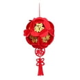 thumbnail image 5 of Tnobhg 2Pcs Chinese New Year Lantern Pendant with Blessing Words Year of Dragon Good Fortune Scene Layout Ornament Felt Fabric Red Lantern Holiday Party Home Decoration, 5 of 8