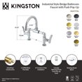 thumbnail image 5 of Kingston Brass KS2173TKL Two-Handle 4-Hole Deck Mount Bridge Bathroom Faucet with Push Pop-up Drain in Antique Brass, 5 of 7