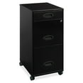 thumbnail image 3 of Lorell Hirsh 18"D 3 Drawer Mobile Metal File Cabinet with Pencil Drawer in Black, 3 of 4