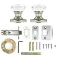 thumbnail image 3 of Passage Princess Cut Crystal Door Knobs Satin Nickel Round Rosette, 3 of 8