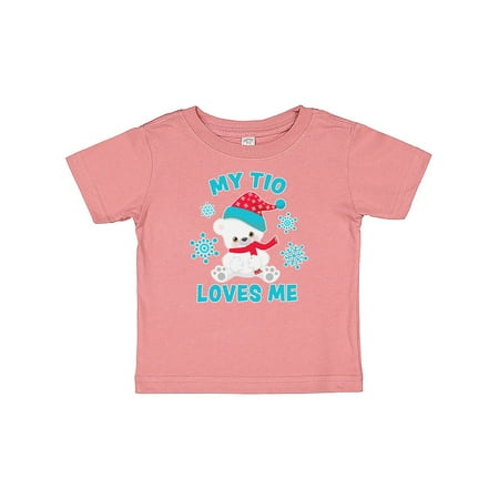 

Inktastic Polar Bear My Tio Loves Me in Santa Hat with Snowflakes Gift Baby Boy or Baby Girl T-Shirt