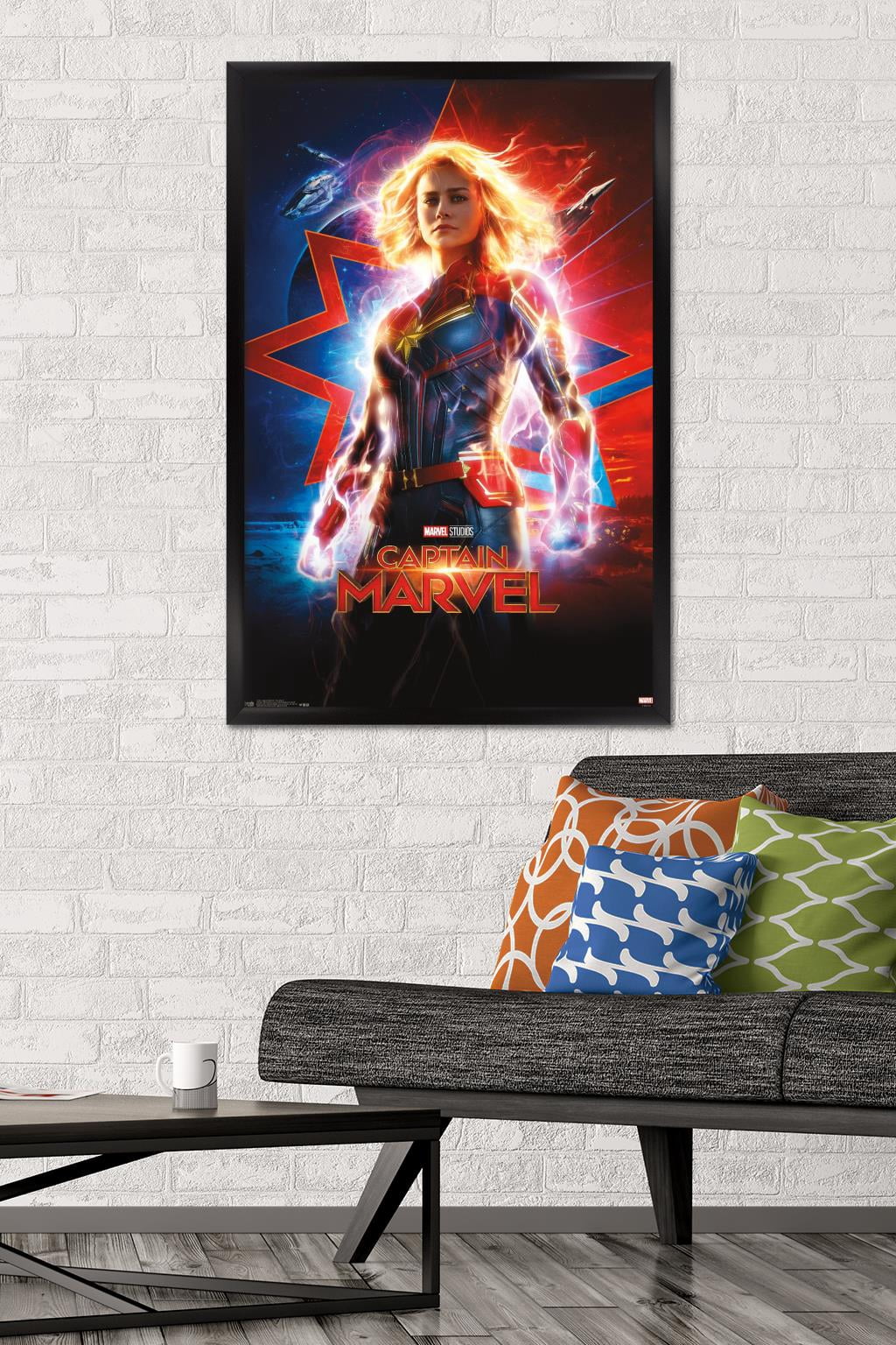 Marvel Cinematic Universe - Captain Marvel - One Sheet Wall Poster, 22.375" x 34" Framed