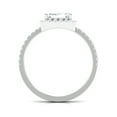 thumbnail image 2 of Rosec Jewels Certified Moissanite Emerald Cut Engagement Ring - Moissanite Halo Ring for Women (7X9 mm, D-VS1 Grade), 925 Sterling Silver, US 8.50, 2 of 8