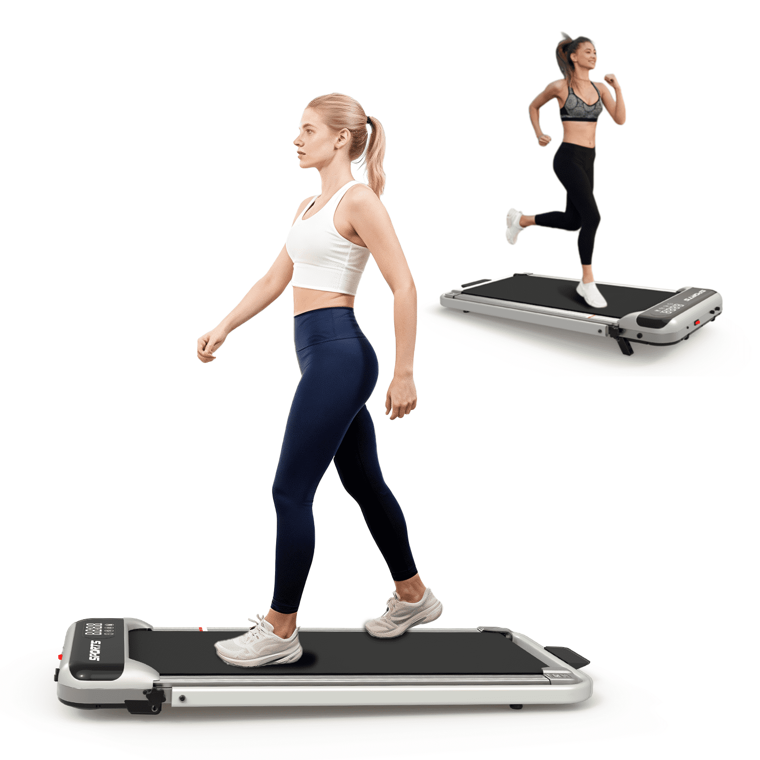 CZBZ 3 in 1 Under Desk Treadmill with 9% Incline, Handle Bar, Portable Foldable Walking Pad with 2.5HP Quiet Motor for Home Office Walking Jogging, Remote Control & LED Display, 265LBS Capacity
