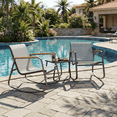 thumbnail image 7 of Aiho 3-Piece Outdoor Rocking Patio Set with Coffee Table, for Porch, Garden, Backyard - Grey, 7 of 7