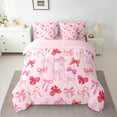 thumbnail image 2 of Erosebridal Bow Knot Pattern Bedding Sets Full Size,Cartoon Bow Bowknot Comforter Sets with Sheets,Fairy Tale Bed in a Bag Full Size For Teens,Lightweight Bedroom Decorative Reversible,7-Piece, 2 of 7