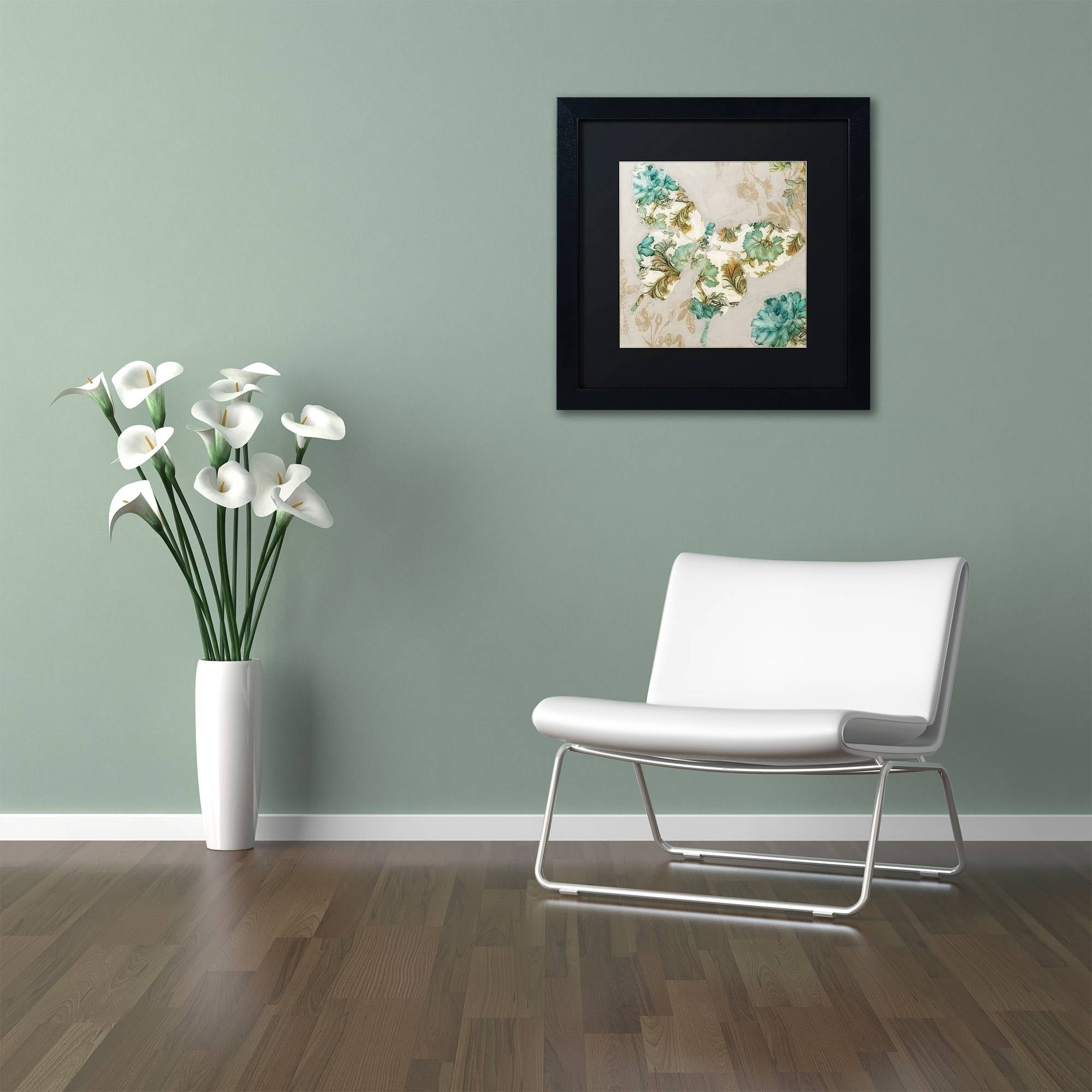 Trademark Fine Art "Winged Tapestry II" Canvas Art by Color Bakery Black Matte, Black Frame