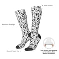 thumbnail image 5 of Picia Women Crew Soft Moisture-wicking Socks Black Footprints Pattern Design Cotton Socks, One Size fit All, 5 of 9