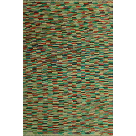 Winchester Mamoun Green/Rust Rug, 6'8" x 9'11"