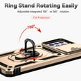 thumbnail image 4 of Galaxy A32 5G Kickstand Armor Case with Slide Camera Lens Protection Cover Built-in 360° Rotate Ring Holder Stand Magnetic Military Shockproof Phone Cover Case for Samsung Galaxy A32 5G,
Gold, 4 of 8