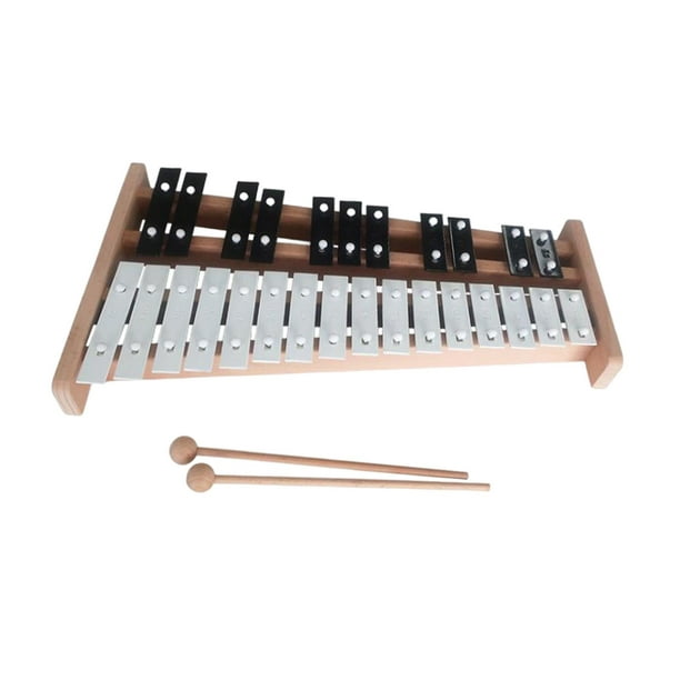 Gymax – instrument éducatif en bois à percussion Xylophone 25 Note avec 2  maillets