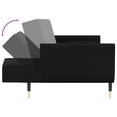 thumbnail image 3 of vidaXL 2-Seater Sofa Bed with Two Pillows Black Velvet, 3 of 10