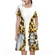 thumbnail image 1 of Balery Leopard Gnomes Vestidos sueltos de manga corta para mujer, vestidos de verano 2025, vestidos casuales de corte A con vuelo., 1 of 6