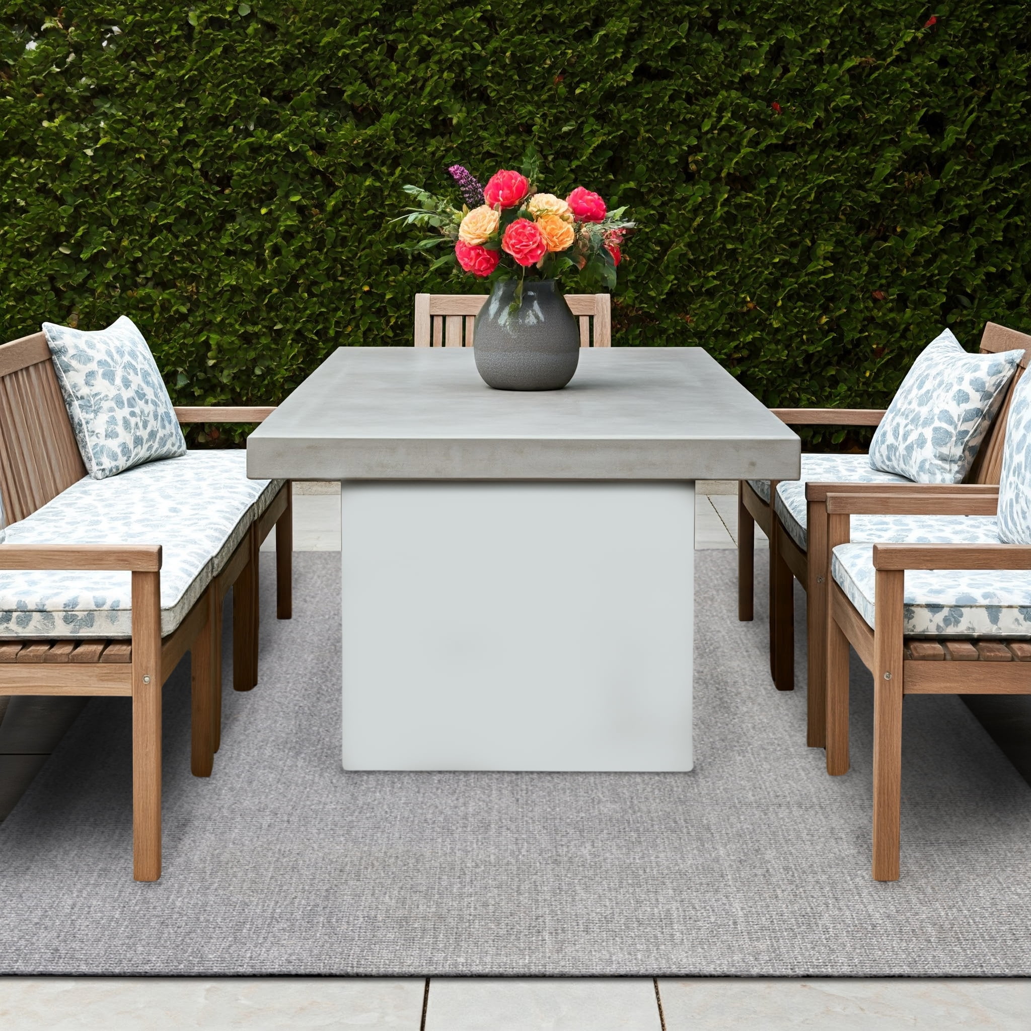 Delara Dark Grey 5' x 8' Indoor Outdoor Area Rug, Non-Shedding, Hose Washable, Easy Clean, Recycled Polyester, Sustainable, Living Room & Patio