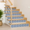 thumbnail image 4 of Mi Alma Floral Blue White Tile Stickers - Removable Vinyl 4x4, 24 pcs, 4 of 10