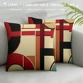thumbnail image 3 of Nawypu  Modern Geometric Pillow Cover Red Brown Black Stripes Cushion Case Retro Circle Swirls Throw Pillow Cover Abstract Texture Color Decorative Accent Pillow Case for Outdoors Car, 3 of 5